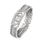 Fine Jewelry | Small model, quartz movement, white gold, diamonds, metal bracelet