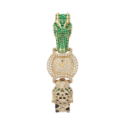 Indomptables de Cartier | 22.2 mm, quartz movement, yellow gold, diamonds, emeralds, rubies, spinels, metal strap