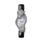 Panthère Jewelry | White gold, quartz, emeralds, black lacquer, leather, diamonds