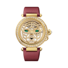 Watch with menagerie motif | 41 mm, hand-wound mechanical movement, yellow gold, diamonds, interchangeable leather straps