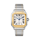 W2SA0006 Santos de Cartier | Large model, automatic movement, yellow gold, steel, interchangeable metal and leather bracelets