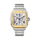 W2SA0008 Santos de Cartier Chronograph | Extra-large model, automatic movement, yellow gold, steel, interchangeable metal and rubber bracelets