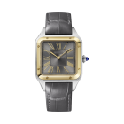 W2SA0028 Santos Dumont watch | Large model, quartz movement, yellow gold, steel, leather
