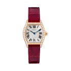 WA501006 Cartier Tortue | Small model, hand-wound mechanical movement, rose gold, diamonds, leather