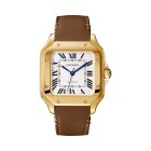 WGSA0043 Santos de Cartier | Medium model, automatic movement, yellow gold, interchangeable metal and leather bracelets
