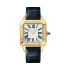 WGSA0084 Santos Dumont watch l Extra-large model, hand-wound mechanical movement, yellow gold, dumortierite, leather