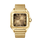 WGSA0095 Santos de Cartier watch l Large model, automatic movement, yellow gold, interchangeable metal and leather straps