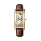 WGTA0026 Tank Cintrée | Large model, hand-wound mechanical movement, yellow gold, leather