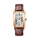 Tank Américaine | Large model, automatic movement, rose gold, leather