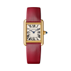 WGTA0054 Tank Louis Cartier | Small model, quartz movement, yellow gold, leather