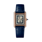 Tank Louis Cartier | Large model, hand-wound mechanical movement, 18K rose gold, leather