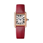 WGTA0061 Tank Louis Cartier | Small model, hand-wound mechanical movement, rose gold, leather