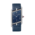 WGTA0120 Tank Asymétrique l Large model, hand-wound mechanical movement, platinum, leather