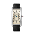 WGTA0193 Tank Cintrée watch, Mechanical Movement, Platinum, Leather