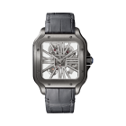 WHSA0009 Santos de Cartier | Large model, hand-wound mechanical movement, steel, ADLC, leather
