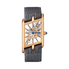 WHTA0011 Tank Asymétrique | Large model, hand-wound mechanical movement, rose gold, leather