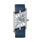 WHTA0012 Tank Asymétrique | Large model, hand-wound mechanical movement, platinum, leather