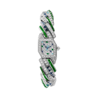 WJBJ0008 Maillon de Cartier | Small model, quartz movement, white gold, diamonds, tsavorites, lacquer