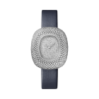 WJCS0011 Coussin de Cartier | Medium model, quartz movement, rhodiumized white gold, diamonds, leather