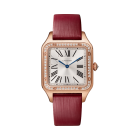 WJSA0018 Santos-Dumont Cartier | Large model, quartz movement, rose gold, diamonds, leather