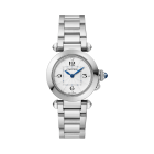 Pasha de Cartier | 30 mm, quartz movement, steel, interchangeable metal and leather straps