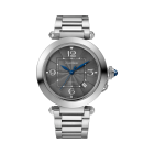 Pasha de Cartier | 41 mm, automatic movement, steel, dark gray dial, interchangeable metal and leather straps