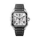 WSSA0017 Santos de Cartier Chronograph | Extra-large model, automatic movement, steel, ADLC, interchangeable rubber and leather bracelets