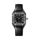 WSSA0046 Santos Dumont watch l Large model, hand-wound mechanical movement, steel, lacquer, leather