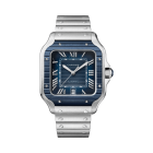WSSA0048 Santos de Cartier | Large model, automatic movement, steel, PVD, interchangeable metal and rubber straps