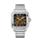 WSSA0064 Santos de Cartier watch l Large model, automatic movement, steel, interchangeable metal and leather straps