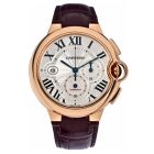 W6920074 Ballon Bleu de Cartier l  44 mm, mechanical movement with automatic winding, 18K rose gold, Leather strap