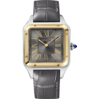 W2SA0036 Santos-Dumont Cartier l Large model, quartz movement, yellow gold, steel, leather