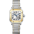W2SA0033 Santos de Cartier l Small model, quartz movement, yellow gold and steel, interchangeable metal and leather straps