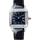 WGSA0099 Santos-Dumont l Large model, manual movement, platinum, leather