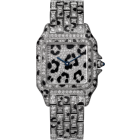 HPI01721 Panthère de Cartier l Medium model, quartz movement, white gold, diamonds, enamel