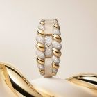 HPI01690 Cartier Tressage Watch | Yellow & White Gold, Diamonds, Quartz, Calfskin Strap
