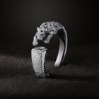 HPI01712 Cartier Panthère Jewellery Watch | White Gold, Diamond-Set, Emerald Eyes, Quartz Movement, Sculptural Bangle