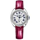 WJCL0015 Clé de Cartier l 31 mm, Automatic, 18kt White Gold, Leather Strap