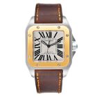 W20072X7 Santos 100 l Automatic, 18k Yellow Gold, Brown Leather Strap