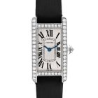 WB707331 Tank Américaine l Small model, quartz movement, white gold, diamonds, textile