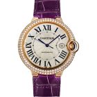 WE900851 Ballon Bleu de Cartier l 42 mm, automatic movement, rose gold, diamonds, leather