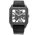 W2020052 Santos-Dumont skeleton l XL model, hand-wound movement, titanium, ADLC coating, leather
