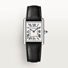 WSTA0136 Tank Must de Cartier l Large model, high autonomy quartz movement, steel, leather