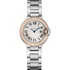 WE902079 Ballon Bleu de Cartier l 28 mm, quartz movement, rose gold, steel, diamonds