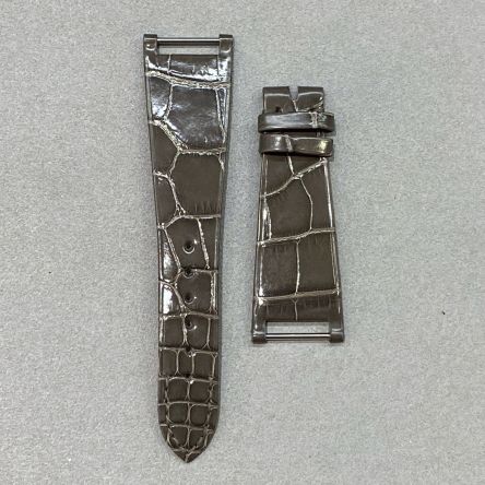Strap PP Grey Pin TWENTY~4 Leather Alligator (Shiny) - Sq scales [NPD] 21x14 mm Regular 