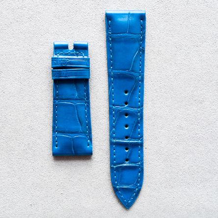 Strap BR Royal Blue Leather Alligator (Matt) - Sq scales [PDD] 21x18 mm Short
