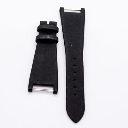 Elegant black satin/silk Patek Philippe TWENTY~4 watch strap with a pin closure, regular size.