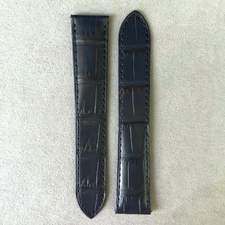 Strap CA Navy Blue Leather Alligator (Matt) - Sq scales [PDD] 20.20x17.80 mm Long