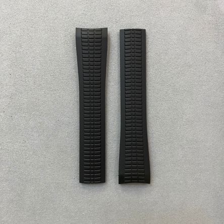 Black composite rubber/polymer strap, deployment clasp, regular length