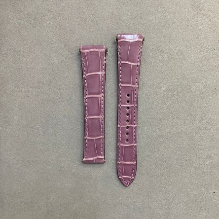 Strap CA Purple SANTOS Leather Alligator (Shiny) - Sq scales [PDD] 18.5x16 mm Regular